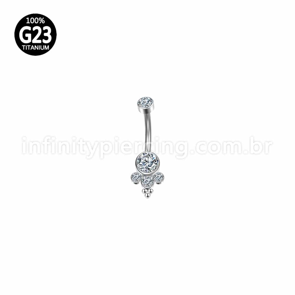 Piercing Banana Titânio Indiano Zircônia